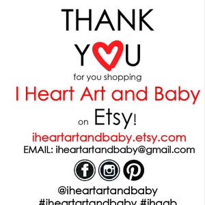 以下が含まれることがあります： EtsyのI Heart Art and Babyでお買い物いただきありがとうございます！ iheartartandbaby.etsy.com EMAIL: iheartartandbaby@gmail.com @iheartartandbaby #iheartartandbaby #ihaab