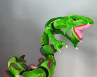 Shiny Rayquaza Inspired Plush Toy – Dragon Snake Anime Plushie – Soft Gamer Collectible Gift 51cm