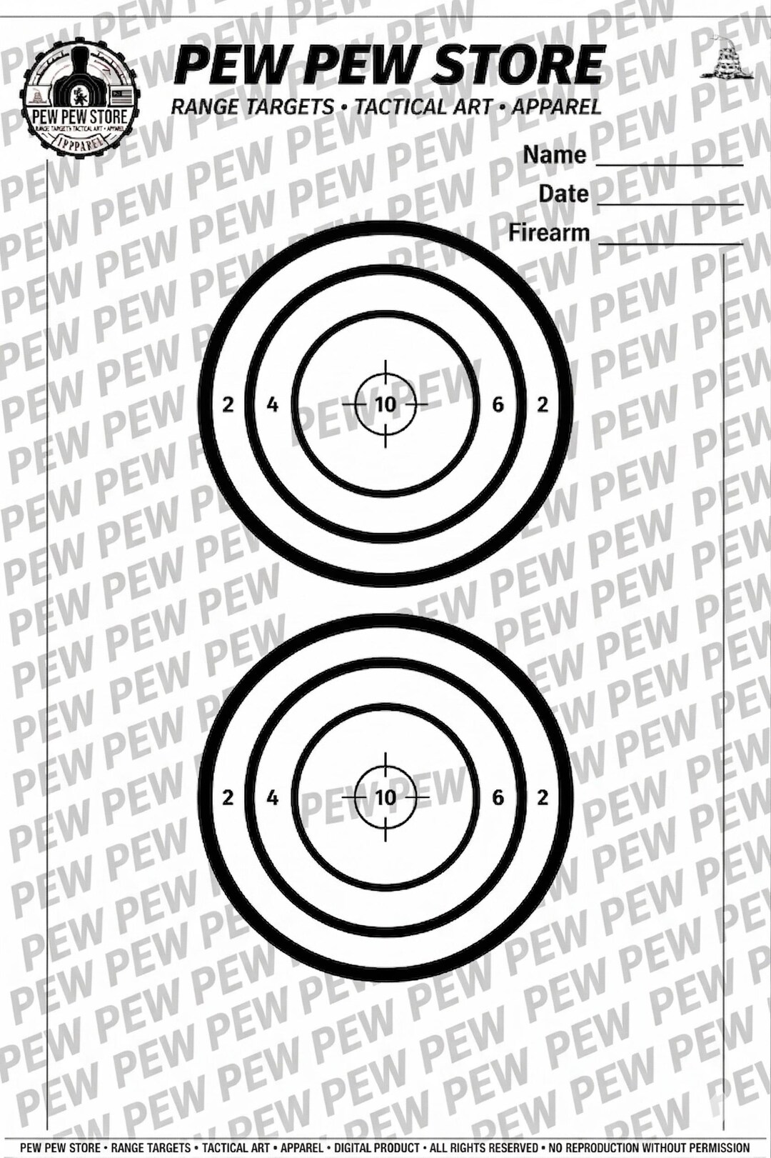 Shooting Target Paper.pdf Printable Double Bullseye Shooting Target PDF Dual Range Practice Paper ...