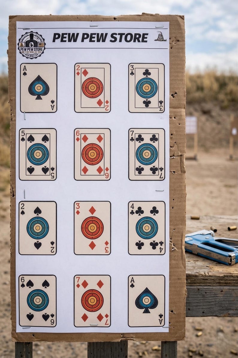 Printable Playing Card Shooting Target PDF Fun Range Game Poker ...
