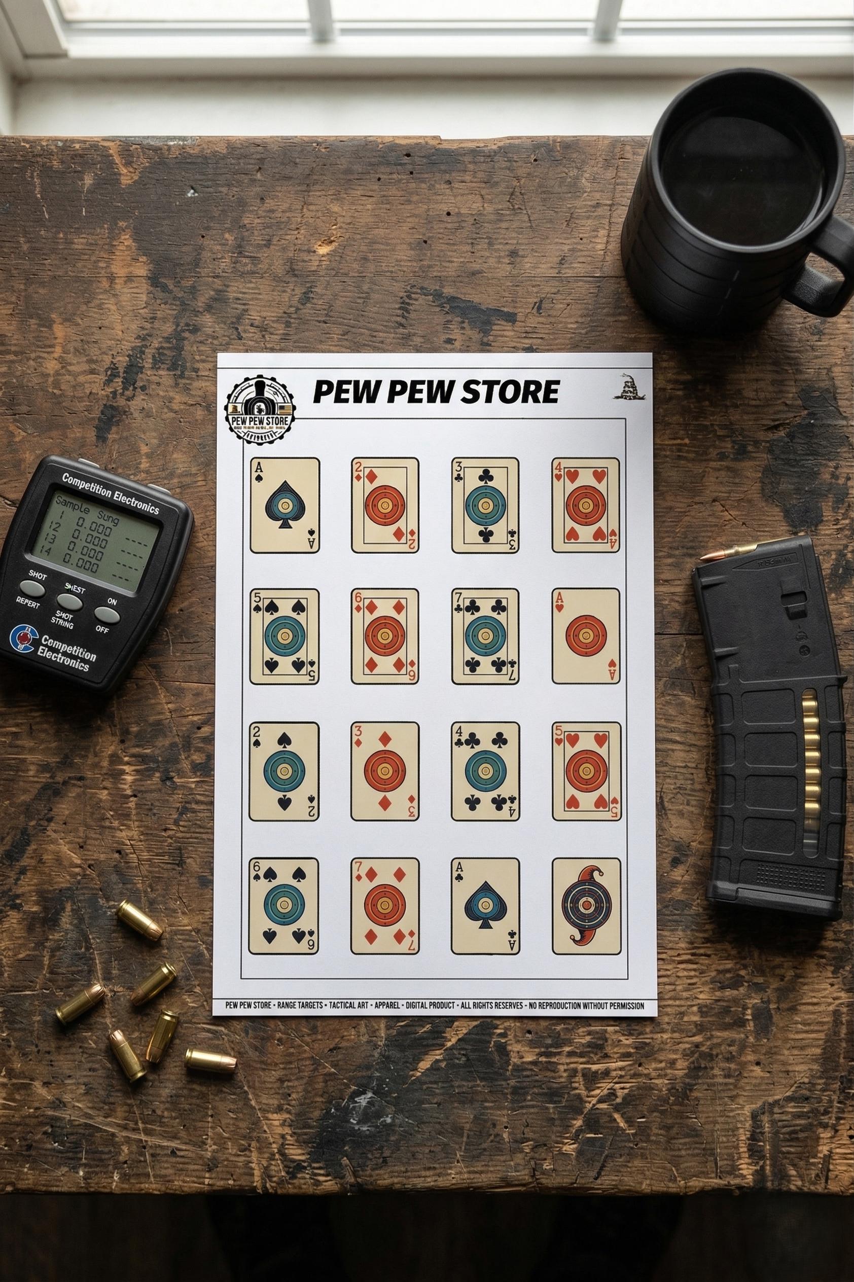 Printable Playing Card Shooting Target PDF Fun Range Game Poker ...