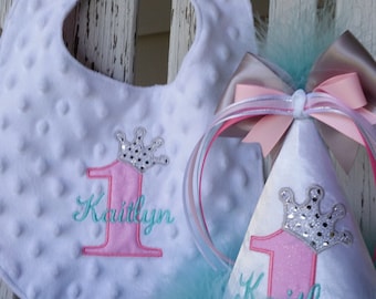 Ballerina Birthday Girls 1st Birthday Hat Ballerina Bib Etsy