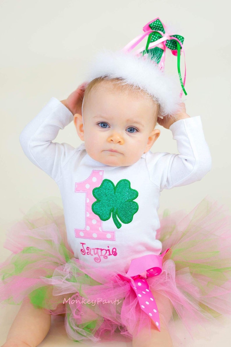 St Patrick/'s Day Baby Girl Outfit Photo Prop St Patrick/'s Day 1st Birthday St Patrick/'s Day Bodysuit St Patrick/'s Day Birthday Girl