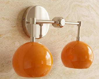 Mitte des Jahrhunderts moderne Doppel Wandleuchte Globe Leuchte, Anpassen Badezimmer Eitelkeit Beleuchtung, industrielle Messing Lampe moderne Wandleuchte