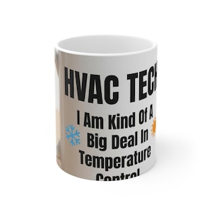 HVAC Tech Mug drôle Super affaire Contrôle de la température Humour Tasse à café Cadeau Col bleu