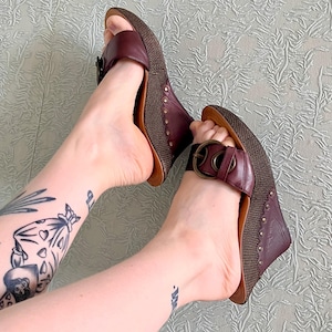 Pepe Jeans Leather Mules Brown Slide Sandals Minimal Vintage Buckle Shoes image 3