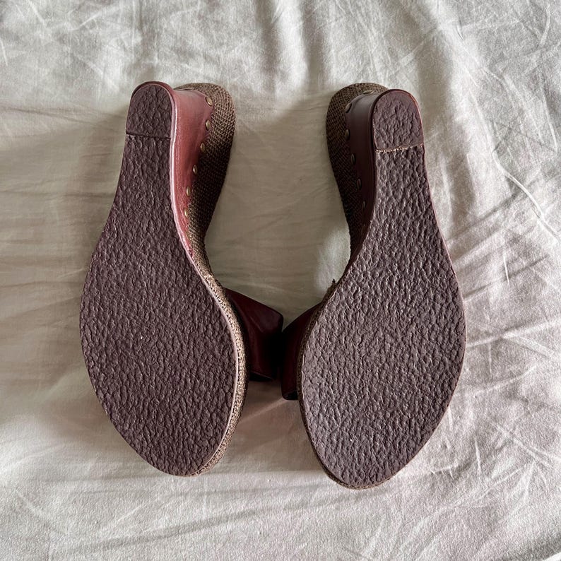 Pepe Jeans Leather Mules Brown Slide Sandals Minimal Vintage Buckle Shoes image 11