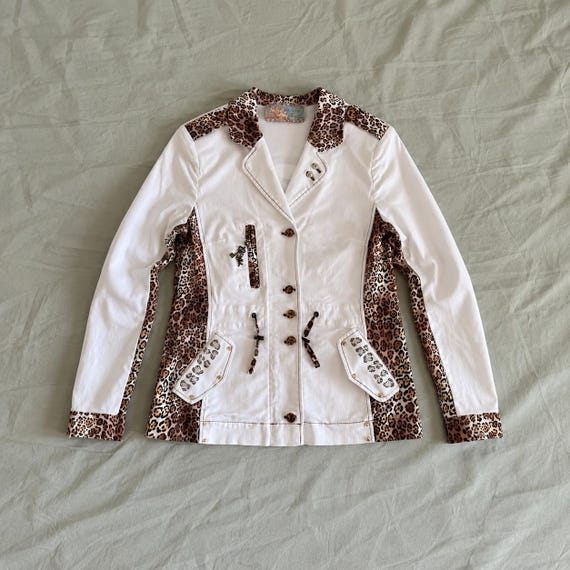 Leopard Print Jacket Vintage 90s Y2K Retro Lightweight Blazer