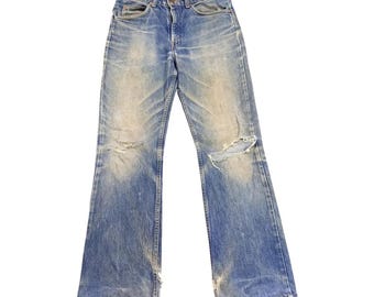 Vintage Levi's 517 Orange Tab Distressed Bootcut Jeans