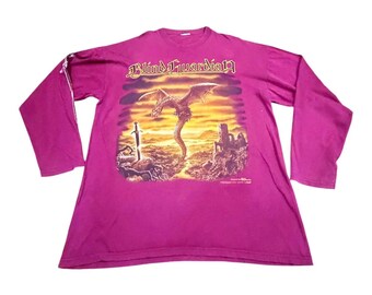 Vintage 1995 Blind Guardian A Past and Future Secret Tour Power Metal Band Longsleeve Shirt Maroon