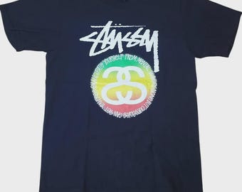 Vintage Stussy Rasta Streetwear Brand