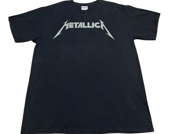 Vintage Metallica Heavy Metal Rock Band T-Shirt Faded Black