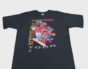 Vintage 90s Chicago Bulls Preseason Tour Single Stitch NBA Jordan