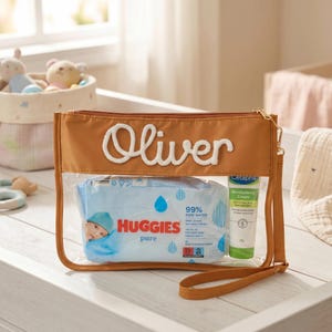 Personalisierte Baby-Organizer-Beutel, Name klar Beutel Tasche, Windel Tasche Organizer, Reise Aufbewahrungstasche, Baby-Dusche-Geschenk