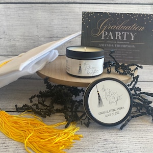 Graduation Party Candles, Graduation Party Favors, Personalized Soy Wax Candle, Candles with Labels