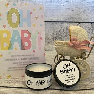 Custom Soy Wax Candle Favors - Baby Shower Favor Candles, Baby Shower Candles, Personalized Soy Wax Candle, Candles with Labels