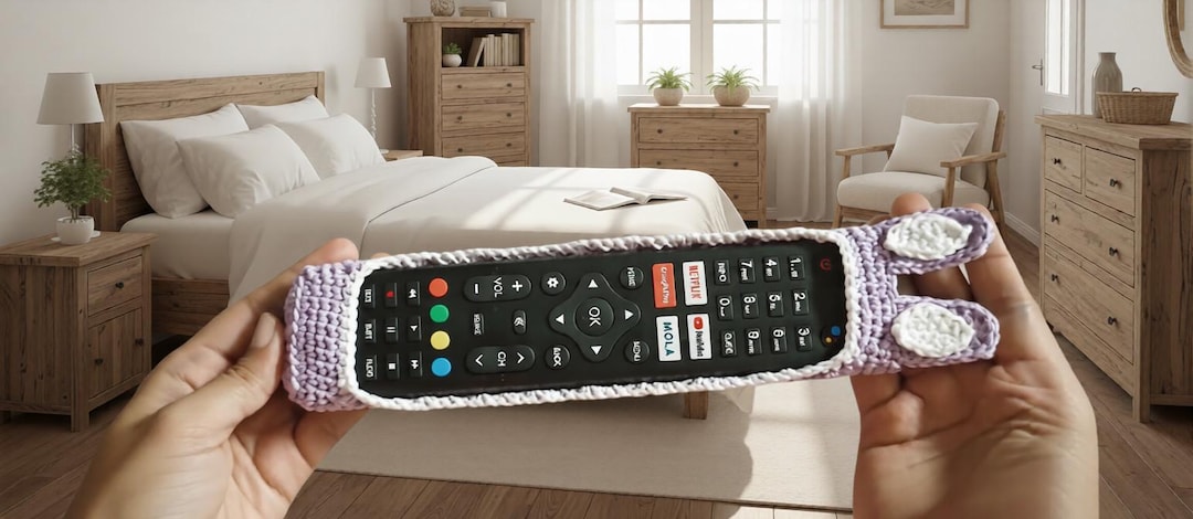 Crochet TV Remote Case Pattern | Bunny Remote Holder Cozy Beginner ...