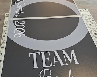 Personalisierte Beer Pong Tisch Aufkleber Hochzeit | Team Bride & Team Groom | Vinyl Sticker Set mit Initialen + Datum | Hochzeitsspiel Deko
