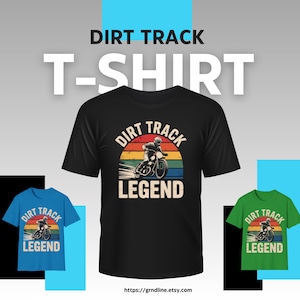 Camiseta Dirt Track Legend, Rayas Retro de Motociclista Vintage, Camiseta de Carreras Flat Track, Regalo para Motociclistas