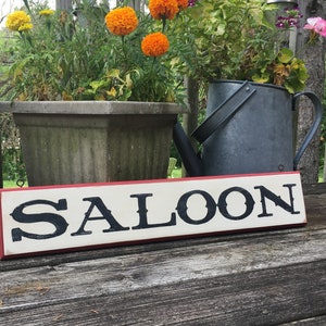 SALOON sign/old west style sign/hand painted sign/man cave/gift for him/wooden sign/farmhouse style/cowboy art/birthday gift