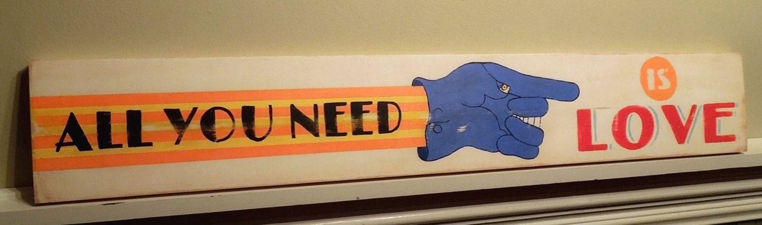 All You Need is LOVE Sign/song Lyrics/hand Painted/pop Art/john Lennon ...