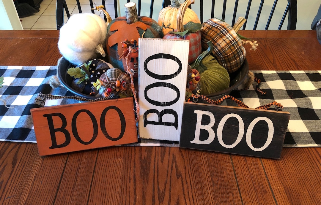 Rustic Boo Sign BOO Sign/rustic Sign/vintage Style Sign/hand Painted Sign/halloween ...