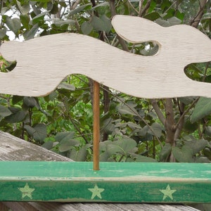 Folk art rabbit/rustic rabbit/primitive/hand crafted/farmhouse style/wooden weathervane/kitchen art/gift/nursery art