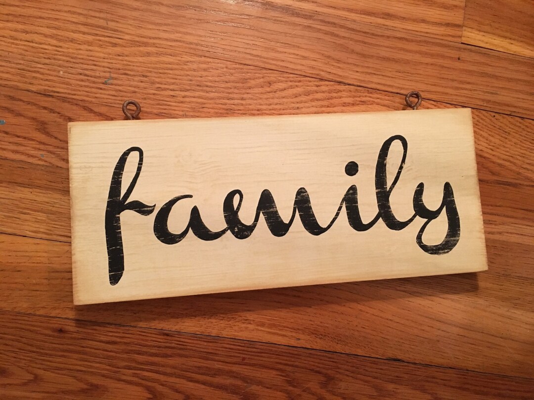 Family Sign/custom Color Sign/hand Painted Sign/farmhouse Style Sign/family Room Sign/script