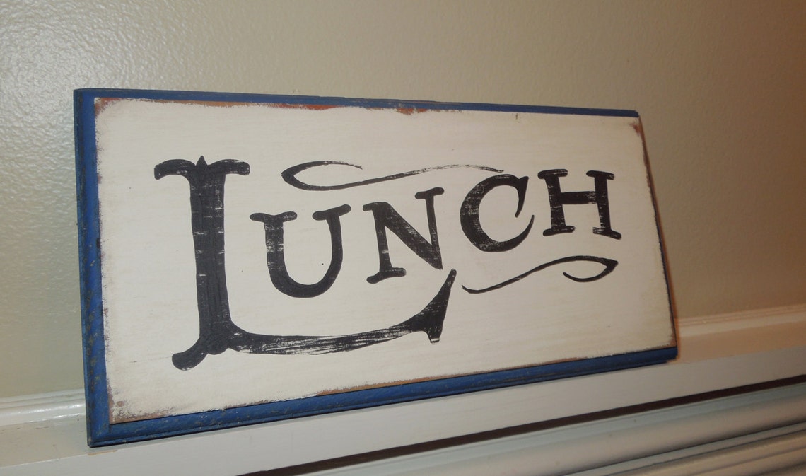 LUNCH Sign/vintage Sign/hand Painted/distressed/antique | Etsy