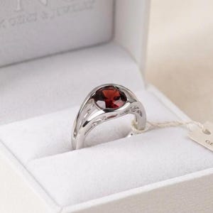13mm Round Lab-Grown Ruby Solitaire Ring | Sterling Silver Statement Band