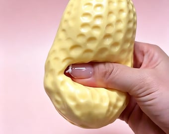 Pelota blanda cremosa de cacahuete, juguete sensorial antiestrés, pelota para apretar que alivia la ansiedad