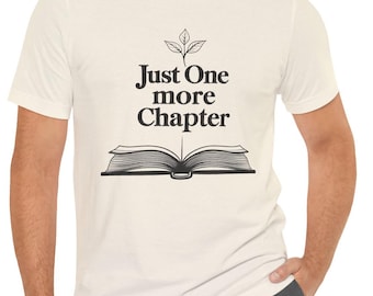 Just One More Chapter Book Tee | Open Book Illustration, Reader Shirt