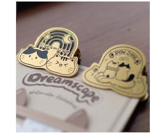 Diary Scrapbook Brass Paperclip Twin Cat