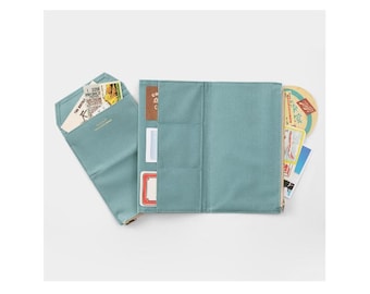 トラベラーズノート レザージッパーケース ブルー パスポートサイズ