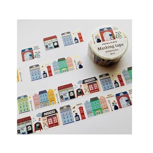 Diary Scrapbook TRAVELER'S notebook Papier Platz Masking Washi Tape Coffee Shop Buildings