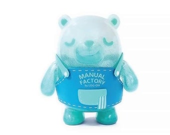 Diary Traveler's Notebook LOG-ON MFB Manual Factory Bear Figure Crystal Blue (20 Anniversary Special Limited Edition)