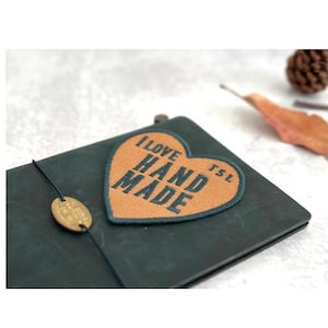 Diary Scrapbook TRAVELER&#39;s notebook x The Superior Labor TSL Patch I Love Hand Made (Green)
