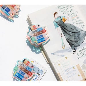 Diary Scrapbook Paperclip Painting Pens A