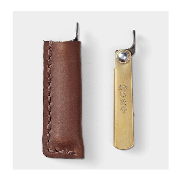 Diary Traveler's Notebook Higonokami Brass Sheath with Leather Case