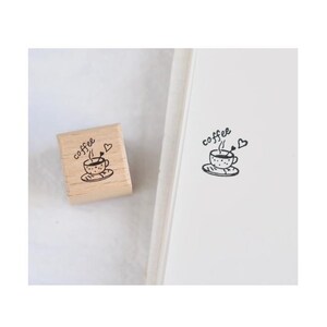 DIY Scrapbook Retro Rubber Stamp - Coffee