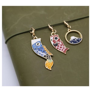 Diary Scrapbook Book Charm Japanese Fish Koinobori