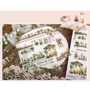 Diary Scrapbook Sticker Label Pack - Garden Plant