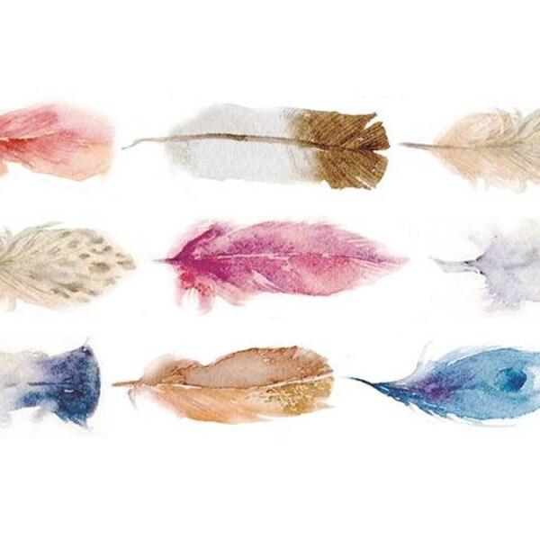DIY Removable Adhesive Masking Deco Washi Tape - Colorful Feather (2 cm Width)