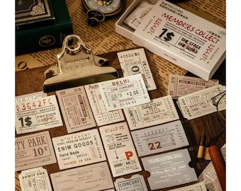Diary Scrapbook Sticker Label Seal Retro Ticket (45 tickets)