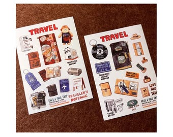 Diary Scrapbook Sticker Label Traveler's Manual Factory Bear Collection (with Die Cut)