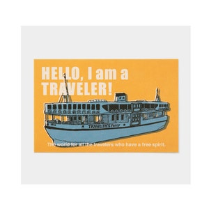 Diary Traveler's Notebook Post Card Hello Ferry Pattern
