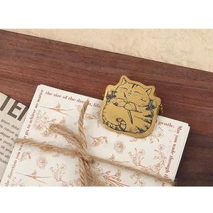 Diary Scrapbook Brass Paperclip Painting Fat Cat