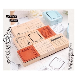DIY Scrapbook Retro Rubber Stamp - Daily Week Month Planner