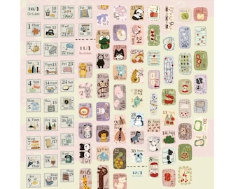 Diary Scrapbook Washi Tape Calendar Date (Oct to Dec)