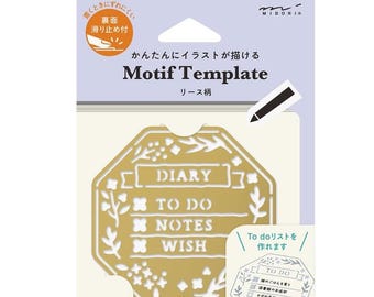 Diary Scrapbook TRAVELER's notebook Midori Brass Diary Motif Template - Motif Wreath Pattern